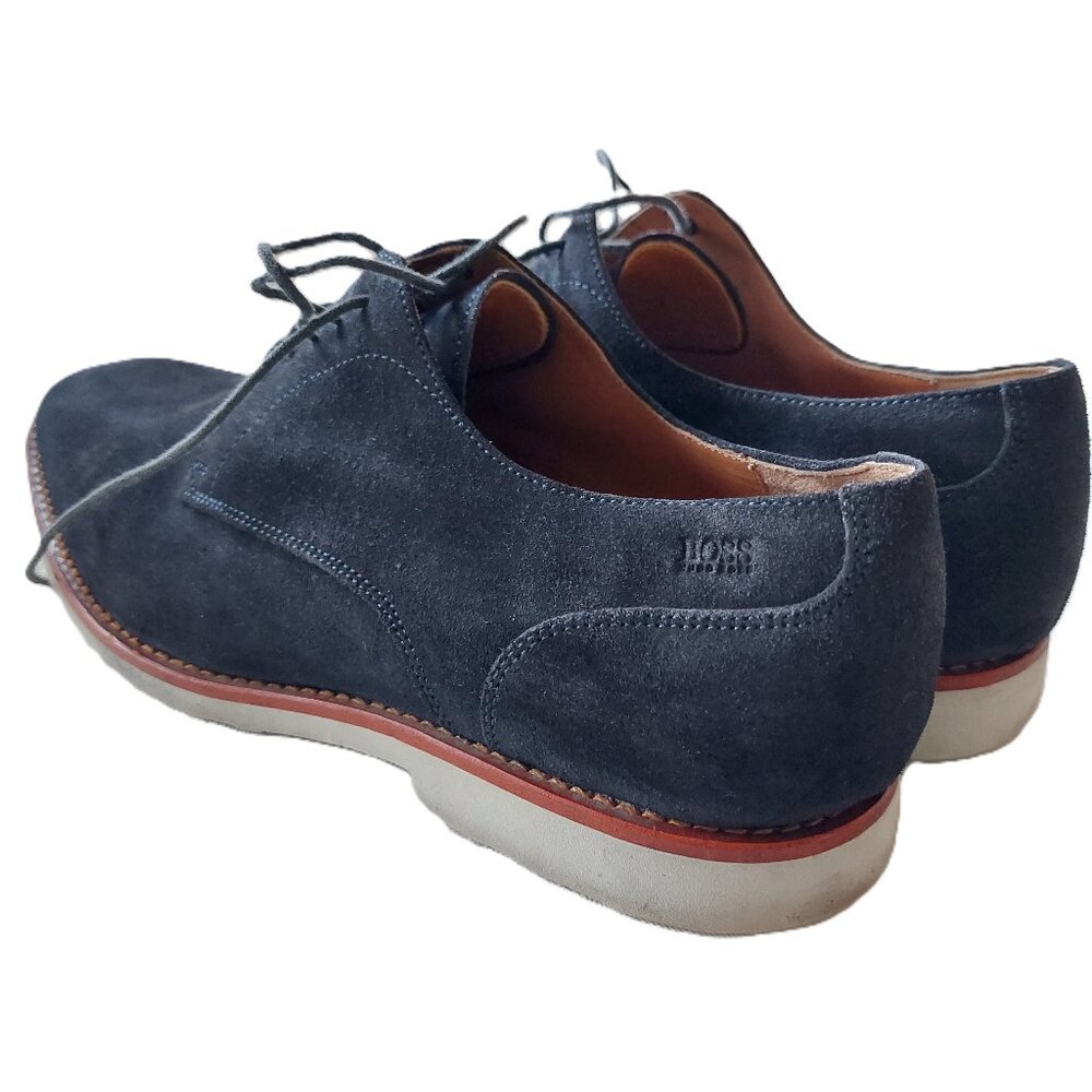 Hugo Boss  Size 10.5 Navy Blue Suede Derby Men's Shoes